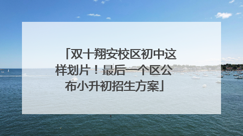 双十翔安校区初中这样划片！最后一个区公布小升初招生方案