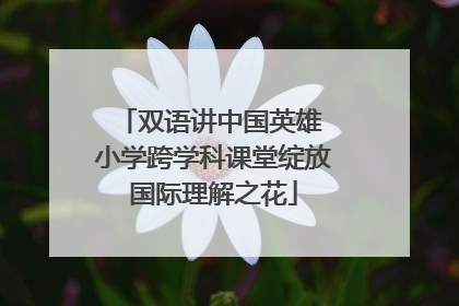 双语讲中国英雄 小学跨学科课堂绽放国际理解之花