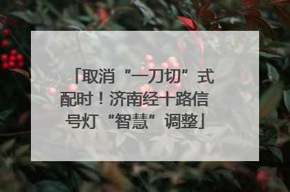 取消“一刀切”式配时!济南经十路信号灯“智慧”调整