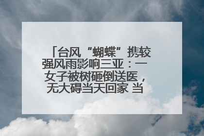 台风“蝴蝶”携较强风雨影响三亚：一女子被树砸倒送医，无大碍当天回家 当地已紧急清障