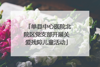 单县中心医院北院区党支部开展关爱残障儿童活动