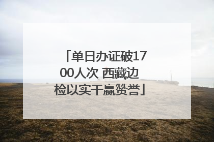 单日办证破1700人次 西藏边检以实干赢赞誉