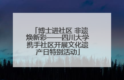 博士进社区 非遗焕新彩——四川大学携手社区开展文化遗产日特别活动