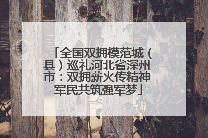 全国双拥模范城（县）巡礼河北省深州市：双拥薪火传精神 军民共筑强军梦