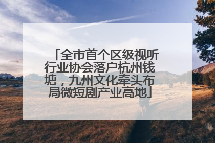 全市首个区级视听行业协会落户杭州钱塘，九州文化牵头布局微短剧产业高地