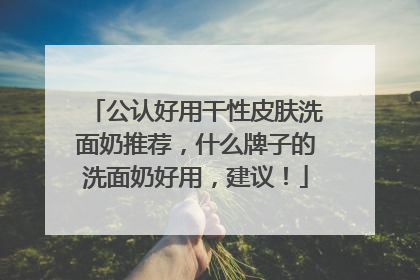公认好用干性皮肤洗面奶推荐，什么牌子的洗面奶好用，建议！