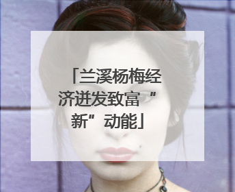 兰溪杨梅经济迸发致富“新”动能