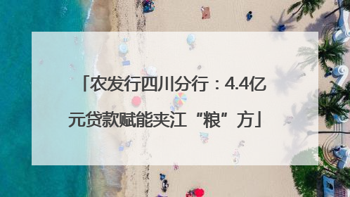 农发行四川分行：4.4亿元贷款赋能夹江“粮”方