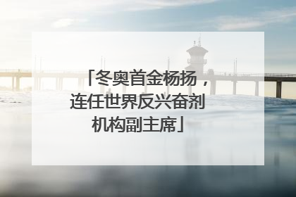 冬奥首金杨扬，连任世界反兴奋剂机构副主席
