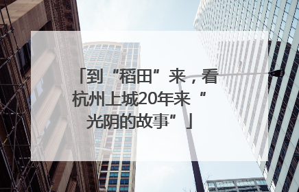 到“稻田”来，看杭州上城20年来“光阴的故事”