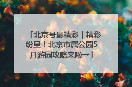 北京号最精彩｜精彩纷呈！北京市属公园5月游园攻略来啦→