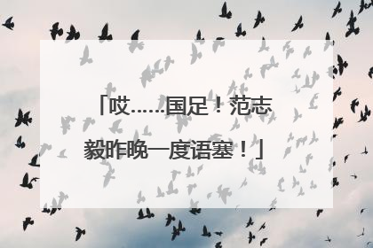 哎……国足！范志毅昨晚一度语塞！