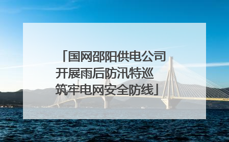 国网邵阳供电公司开展雨后防汛特巡 筑牢电网安全防线