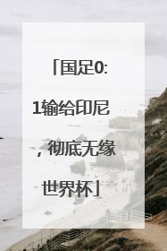 国足0:1输给印尼，彻底无缘世界杯