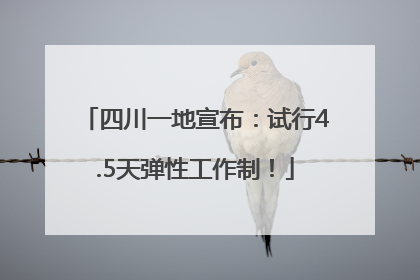 四川一地宣布：试行4.5天弹性工作制！