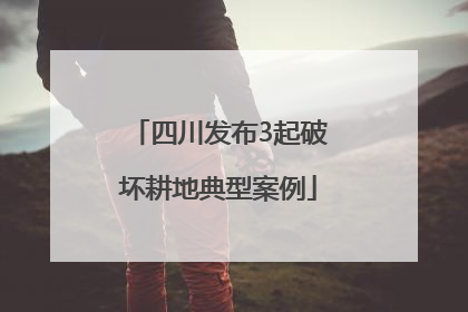 四川发布3起破坏耕地典型案例