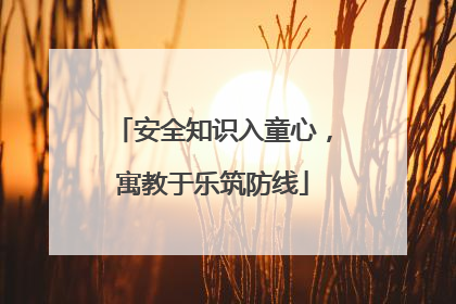 安全知识入童心，寓教于乐筑防线