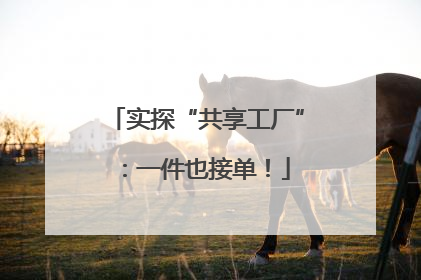 实探“共享工厂”：一件也接单！