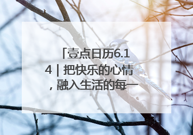 壹点日历6.14｜把快乐的心情，融入生活的每一天每一刻！早安