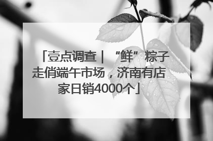 壹点调查｜“鲜”粽子走俏端午市场，济南有店家日销4000个