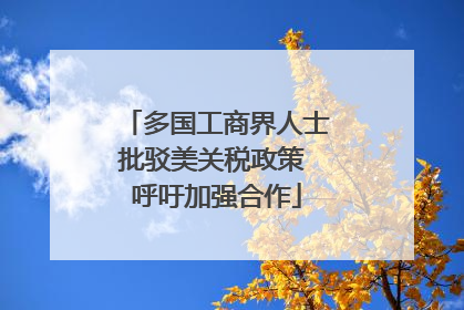 多国工商界人士批驳美关税政策 呼吁加强合作