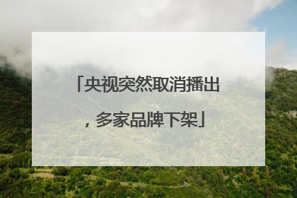 央视突然取消播出，多家品牌下架