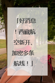好消息！西藏航空新开、加密多条航线！