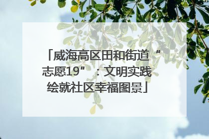 威海高区田和街道“志愿19”：文明实践绘就社区幸福图景