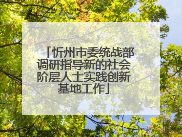 忻州市委统战部调研指导新的社会阶层人士实践创新基地工作