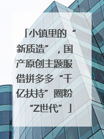 小镇里的“新质造”，国产原创主题服借拼多多“千亿扶持”圈粉“Z世代”