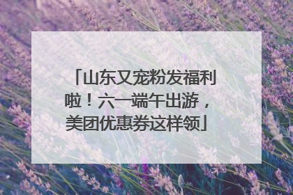 山东又宠粉发福利啦!六一端午出游,美团优惠券这样领