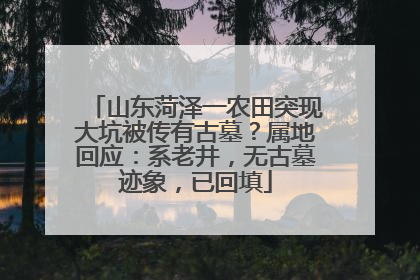 山东菏泽一农田突现大坑被传有古墓？属地回应：系老井，无古墓迹象，已回填