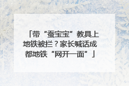 带“蚕宝宝”教具上地铁被拦？家长喊话成都地铁“网开一面”