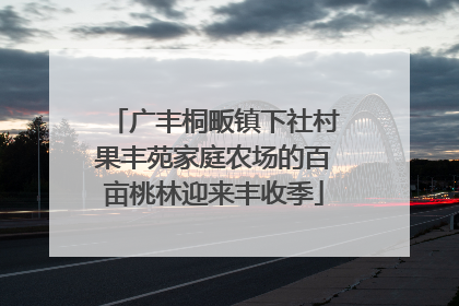 广丰桐畈镇下社村果丰苑家庭农场的百亩桃林迎来丰收季