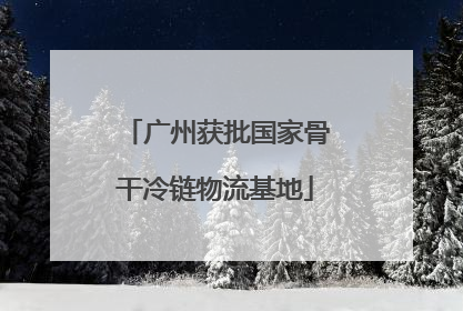 广州获批国家骨干冷链物流基地