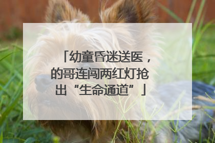 幼童昏迷送医，的哥连闯两红灯抢出“生命通道”
