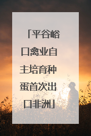 平谷峪口禽业自主培育种蛋首次出口非洲