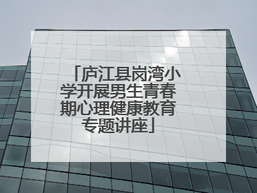 庐江县岗湾小学开展男生青春期心理健康教育专题讲座