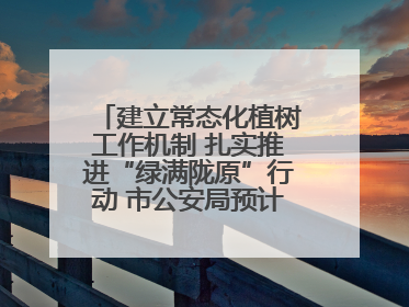建立常态化植树工作机制 扎实推进“绿满陇原”行动 市公安局预计年底前完成1402亩绿化任务