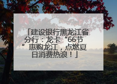 建设银行黑龙江省分行：龙卡“66节”惠购龙江，点燃夏日消费热浪！