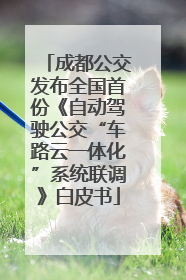 成都公交发布全国首份《自动驾驶公交“车路云一体化”系统联调》白皮书