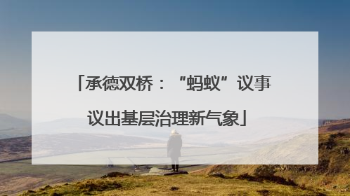 承德双桥：“蚂蚁”议事 议出基层治理新气象
