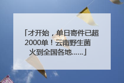 才开始，单日寄件已超2000单！云南野生菌火到全国各地……