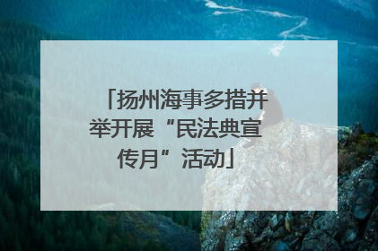 扬州海事多措并举开展“民法典宣传月”活动