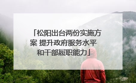 松阳出台两份实施方案 提升政府服务水平和干部履职能力