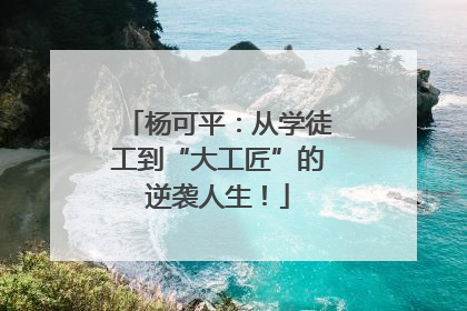 杨可平：从学徒工到“大工匠”的逆袭人生！