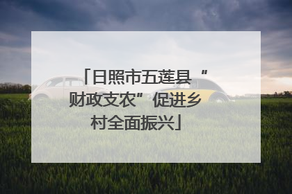 日照市五莲县“财政支农”促进乡村全面振兴