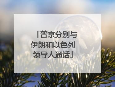 普京分别与伊朗和以色列领导人通话