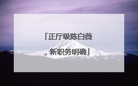 正厅级陈白薇，新职务明确