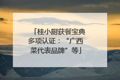 桂小厨获餐宝典多项认证：“广西菜代表品牌”等